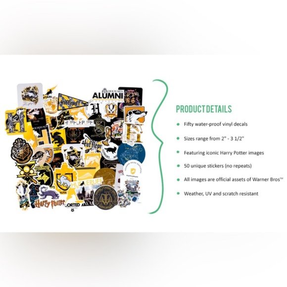 Harry Potter Hufflepuff Waterproof & UV Resistant Vinyl Stickers Decals - Picture 6 of 13